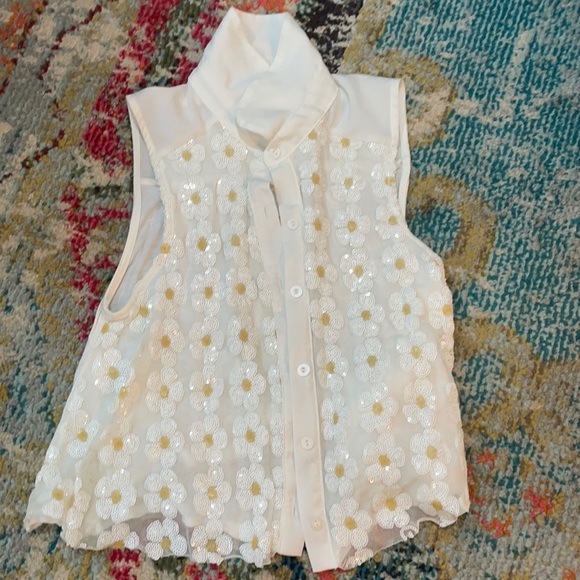 Urban outfitters XS flowered sequined button up - Picture 1 of 4